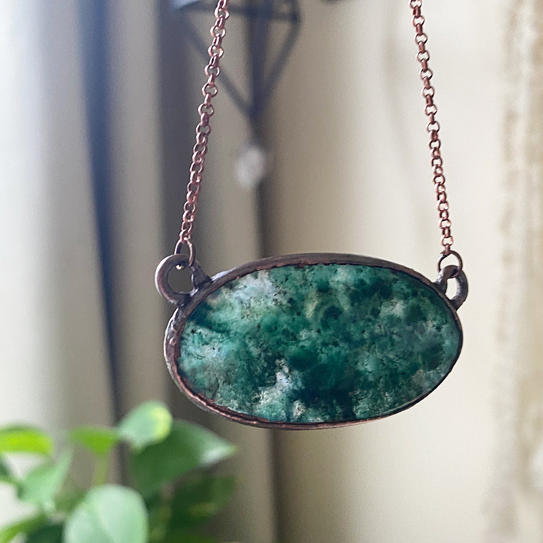 Moss Agate Necklace #3 - Ready to Ship