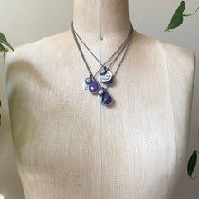 Load image into Gallery viewer, Live By the Moon Sterling Silver Necklace with Amethyst &amp; Rainbow Moonstone - Ready to Ship
