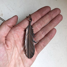 Load image into Gallery viewer, Electroformed Small Wild Feather Necklace (Icarus Soaring)
