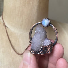 Load image into Gallery viewer, Amethyst Spirit Quartz with Rainbow Moonstone Necklace - Ready to Ship
