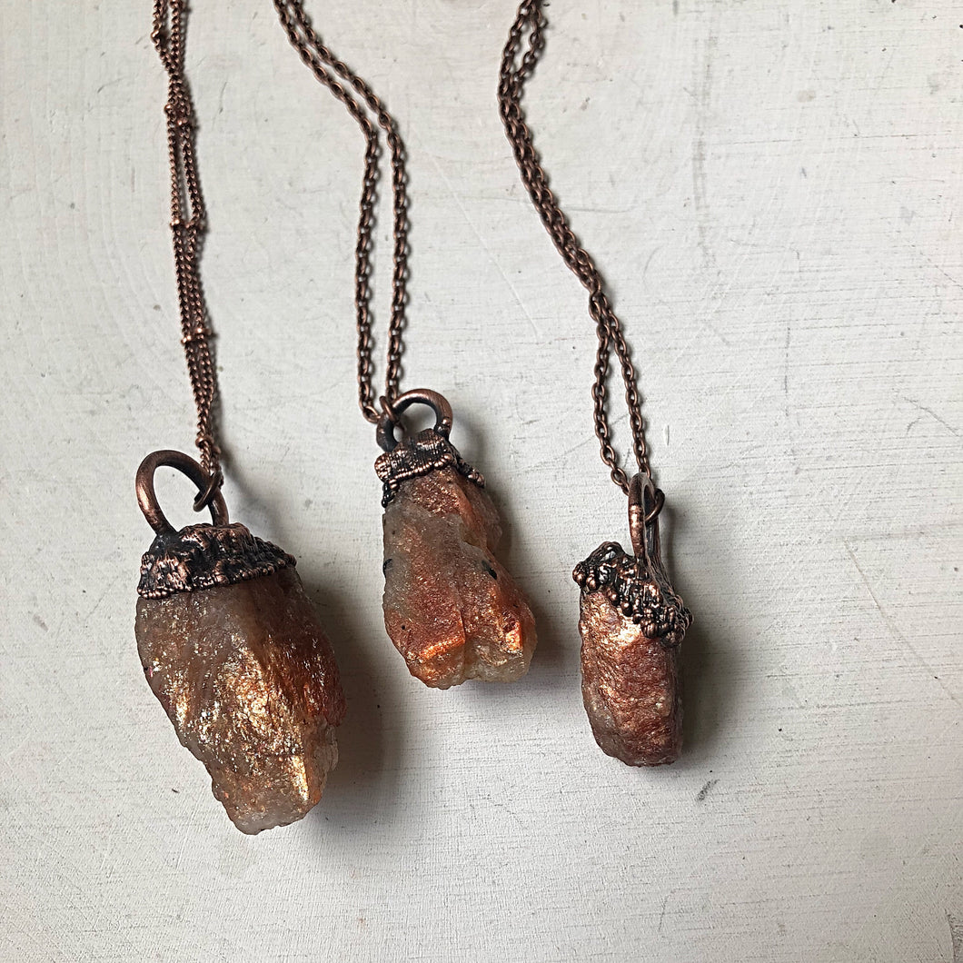 Raw Sunstone Necklace - Made to Order