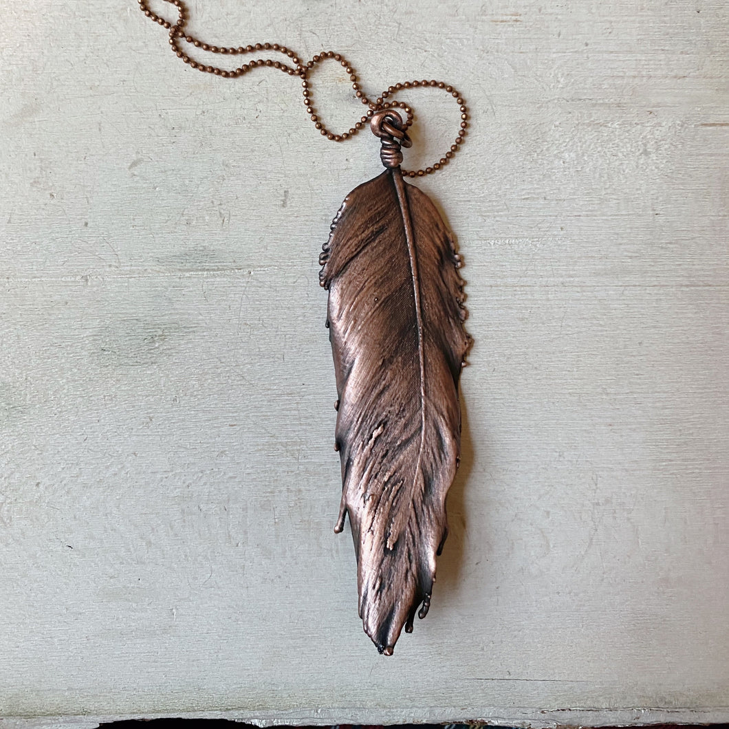 Electroformed Wild Feather Necklace - Ready to Ship