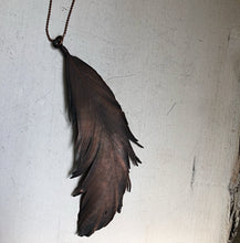 Load image into Gallery viewer, Electroformed Large Wild Feather Necklace (Icarus Soaring)
