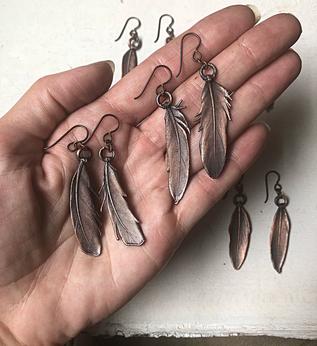 Electroformed  Feather Earrings - Moksha Collection