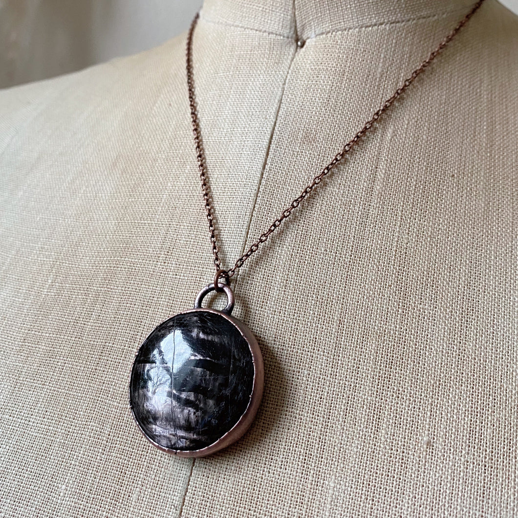 Hypersthene Black Moon Lilith Necklace #4 - Ready to Ship