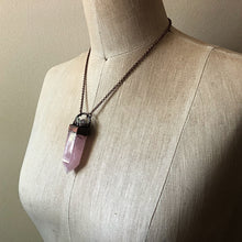 Load image into Gallery viewer, Rose Quartz Point with Angel Aura Cluster Short Necklace - Ready to Ship (Flower Moon Collection)
