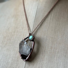 Load image into Gallery viewer, Twin Clear Quartz Point with Labradorite Necklace - Ready to Ship
