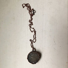 Load image into Gallery viewer, Gray Druzy New Moon Necklace #1 - Ready to Ship
