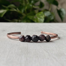 Load image into Gallery viewer, Raw Garnet Cuff Bracelet (5 Stone) - Ready to Ship
