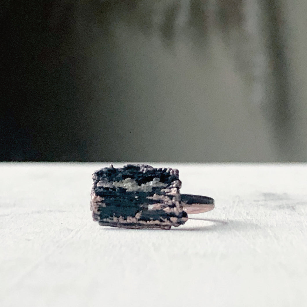 Black Tourmaline Stacking Ring # 1 (Size 7.25)