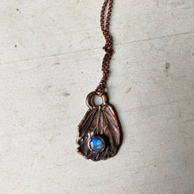 Load image into Gallery viewer, Electroformed Butterfly Wing &amp; Rainbow Moonstone Necklace #3 - Ready to Ship
