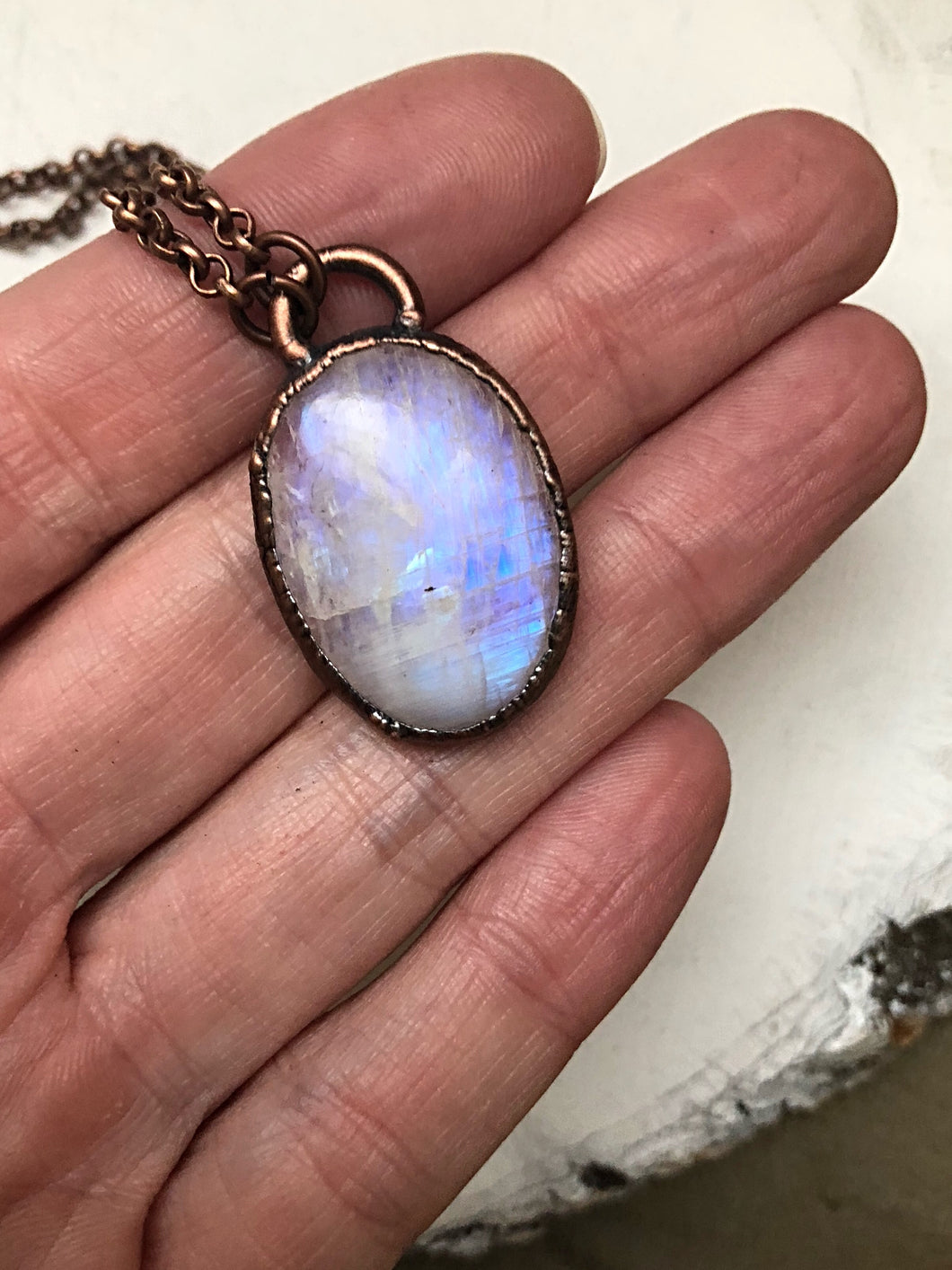 Rainbow Moonstone Necklace #1 - Ready to Ship (5/17 Update)