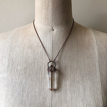 Load image into Gallery viewer, Polished Clear Quartz Point &amp; Teardrop Golden Rutilated Quartz Necklace #2 (Icarus Soaring)
