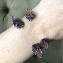 Load image into Gallery viewer, Raw Amethyst Point Cuff Bracelet - Snow Moon Collection
