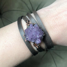 Load image into Gallery viewer, Amethyst Rosette Wrap Bracelet/Choker #2 - Ready to Ship
