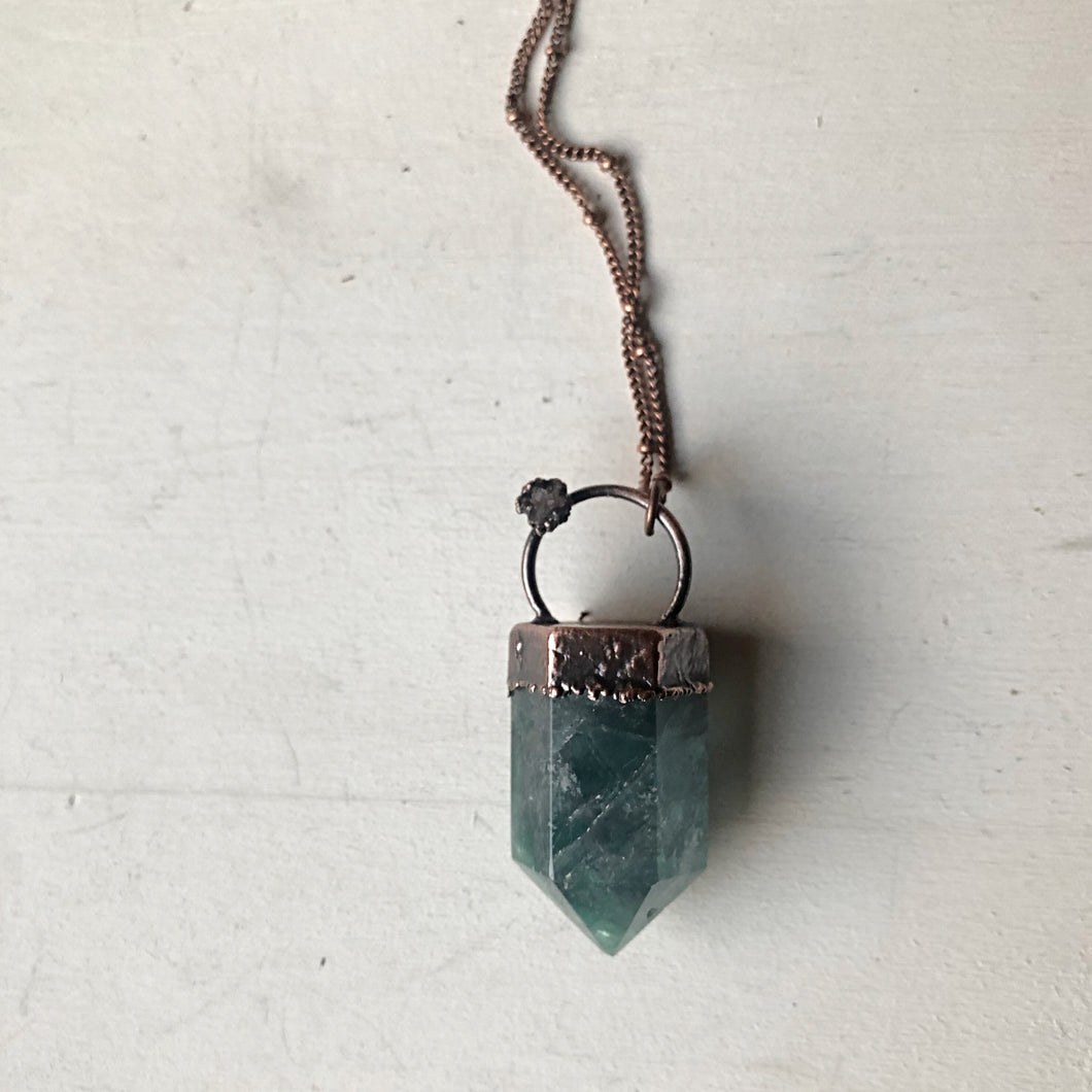North Star Fluorite Point Necklace #2- Ready to Ship