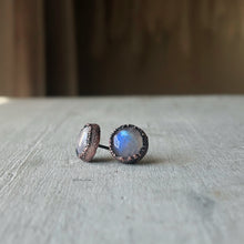 Load image into Gallery viewer, Rainbow Moonstone Stud Earrings #1 - Ready to Ship
