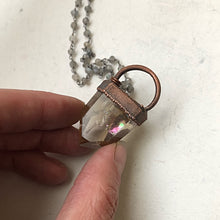 Load image into Gallery viewer, Polished Natural Citrine Point Necklace on Sterling Silver &amp; Labradorite Rosary Chain - Ready to Ship (5/17 Update)

