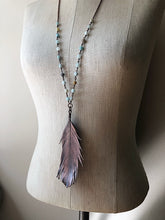 Load image into Gallery viewer, Electroformed Wild Feather &amp; Amazonite Necklace (Large) - (5/17 Update)
