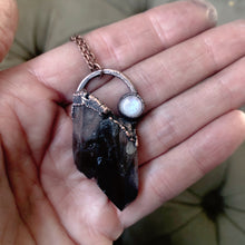 Load image into Gallery viewer, Smoky Quartz Cluster &amp; Rainbow Moonstone Necklace #2 - Ready to Ship
