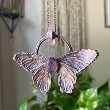 Load image into Gallery viewer, Electroformed Butterfly With Lepidolite &amp; Clear Quartz Necklace - Ready to Ship

