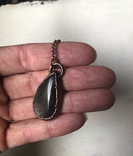 Load image into Gallery viewer, Silver Obsidian Teardrop Necklace #2 (Ready to Ship) - Darkness Calling Collection
