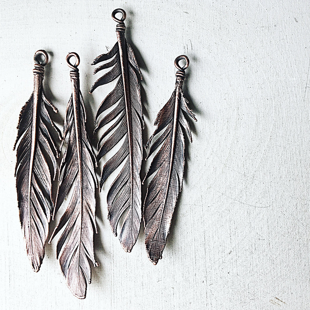 Electroformed Wild Feather Necklace - Made to Order