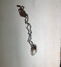 Load image into Gallery viewer, Raw Clear Quartz Point Necklace with Amazonite Accented Chain (Satya Collection)
