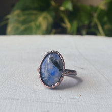 Load image into Gallery viewer, Rainbow Moonstone Ring - Oval #2 (Size 4.75) - Ready to Ship

