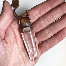 Load image into Gallery viewer, Polished Clear Quartz Point &amp; Raw Citrine Necklace #2 (Icarus Soaring)
