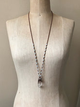 Load image into Gallery viewer, Raw Clear Quartz Point Necklace with Amazonite Accented Chain (Satya Collection)
