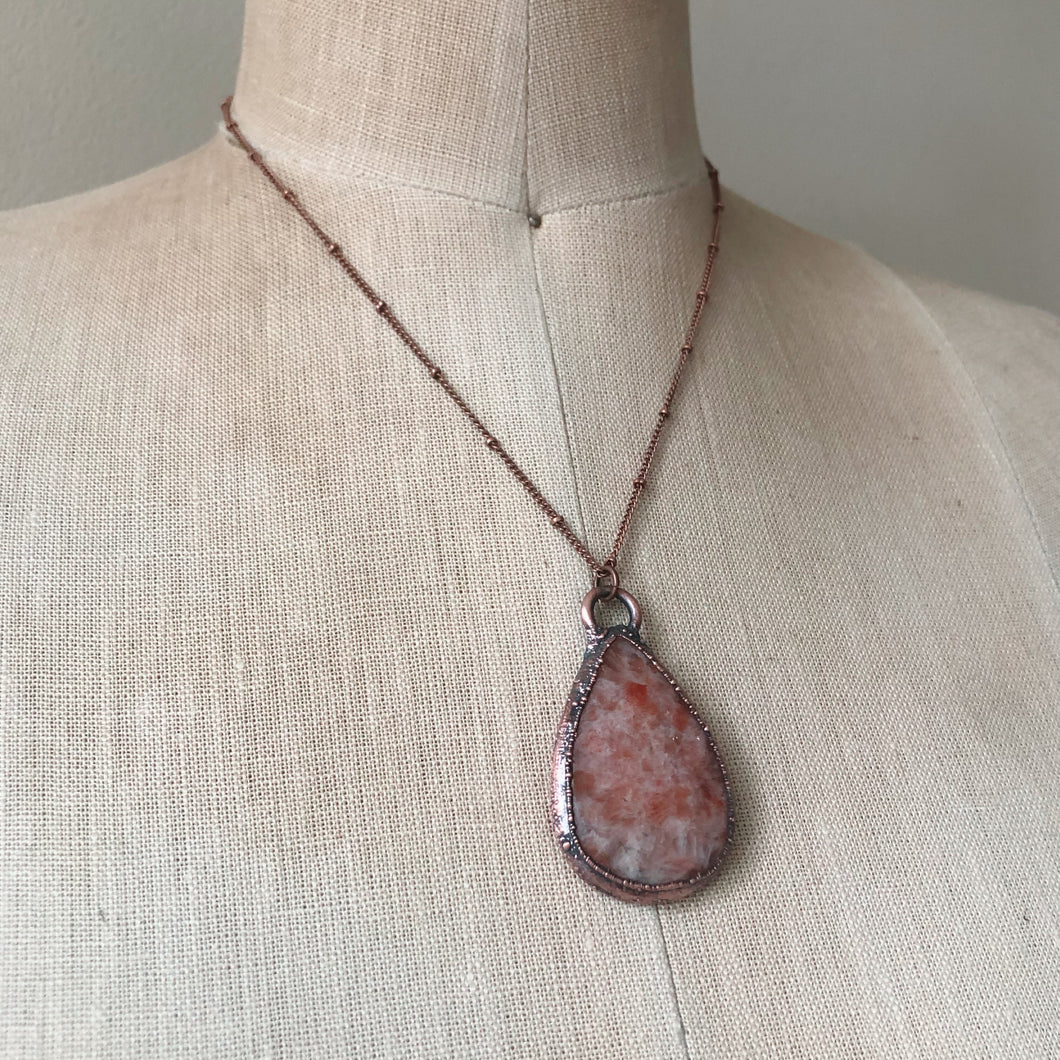 Teardrop Sunstone Necklace  - Ready to Ship