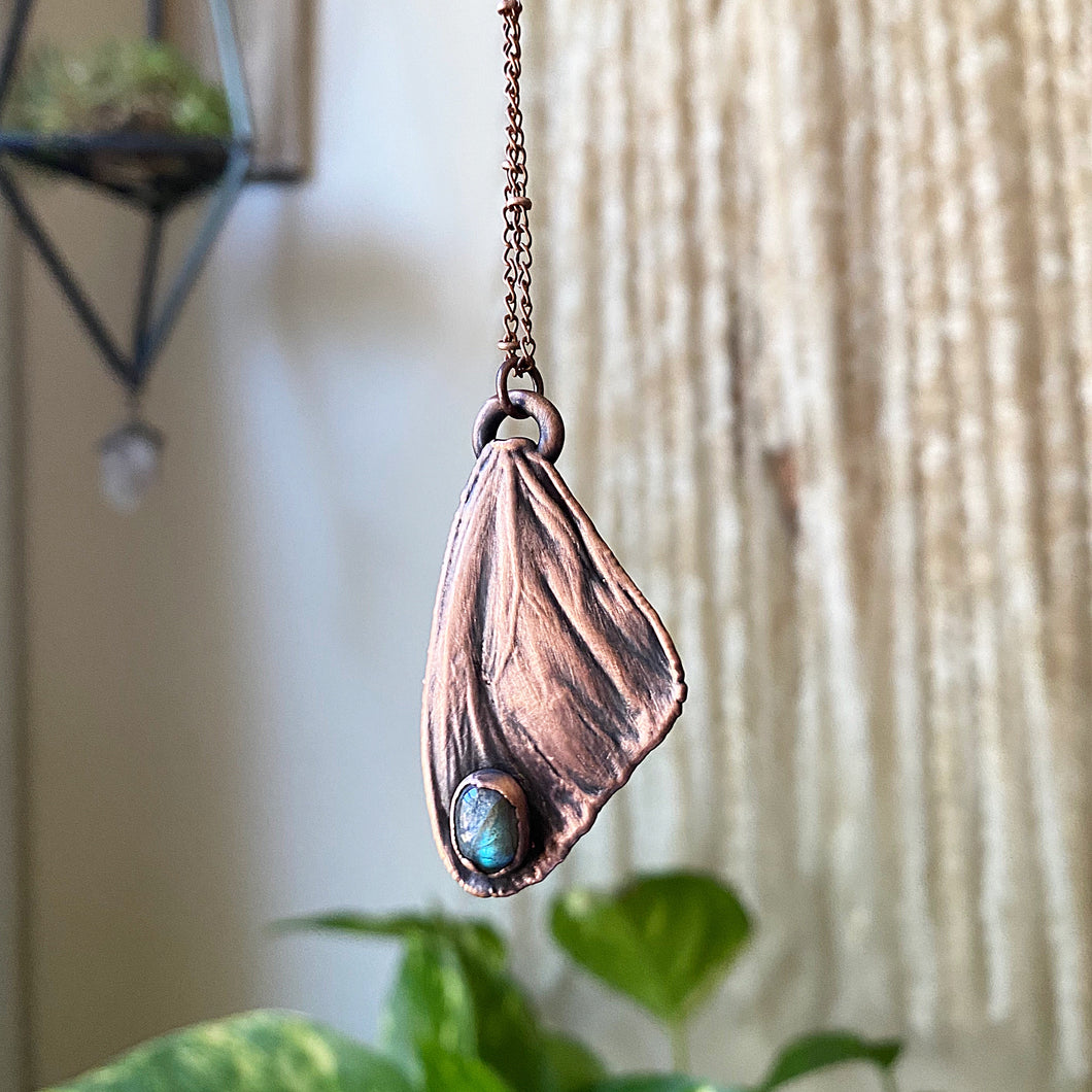 Electroformed Butterfly Wing & Labradorite Necklace #2 - Ready to Ship