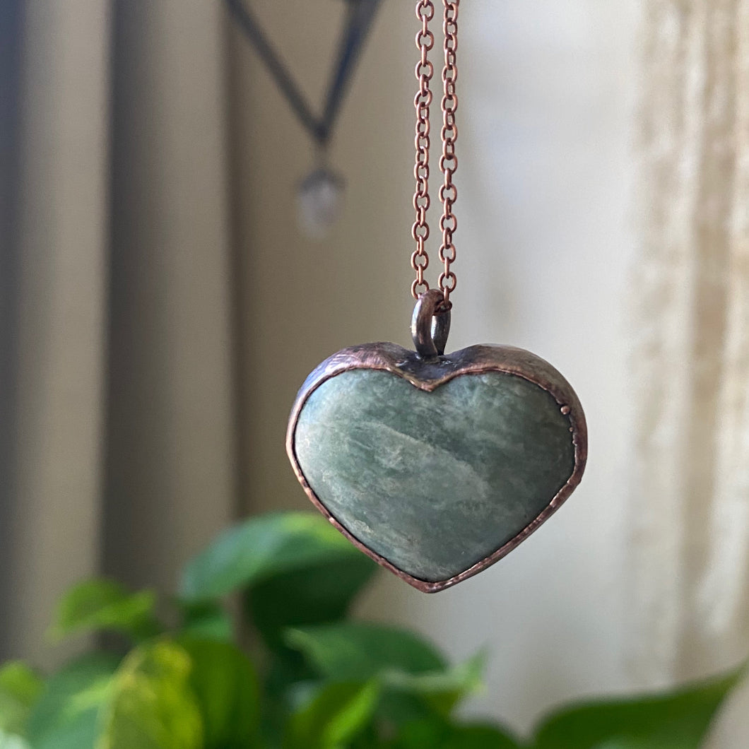 Amazonite Heart Necklace #4 - Ready to Ship