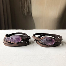 Load image into Gallery viewer, Raw Amethyst Point Wrap Bracelet/Choker
