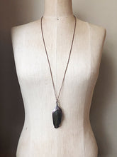 Load image into Gallery viewer, Electroformed Green Macaw Feather Necklace #2 - Ready to Ship

