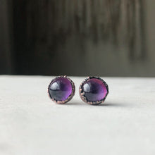 Load image into Gallery viewer, Round Amethyst Earrings #1 - Ready to Ship
