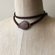 Load image into Gallery viewer, Druzy Wrap Bracelet/Choker - Ombre Blush Pink (Flower Moon Collection)
