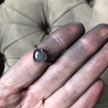 Load image into Gallery viewer, Grey Moonstone Ring - Heart #2 (Size 6.25) - Ready to Ship
