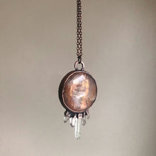 Load image into Gallery viewer, Round Sunstone &amp; Clear Quartz Necklace #1- Ready to Ship
