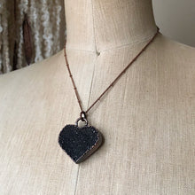 Load image into Gallery viewer, Dark Amethyst Druzy Tell Tale Heart Necklace #3
