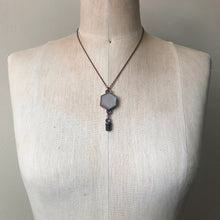 Load image into Gallery viewer, White Moonstone Hexagon and Dravite Necklace #2 - Ready to Ship
