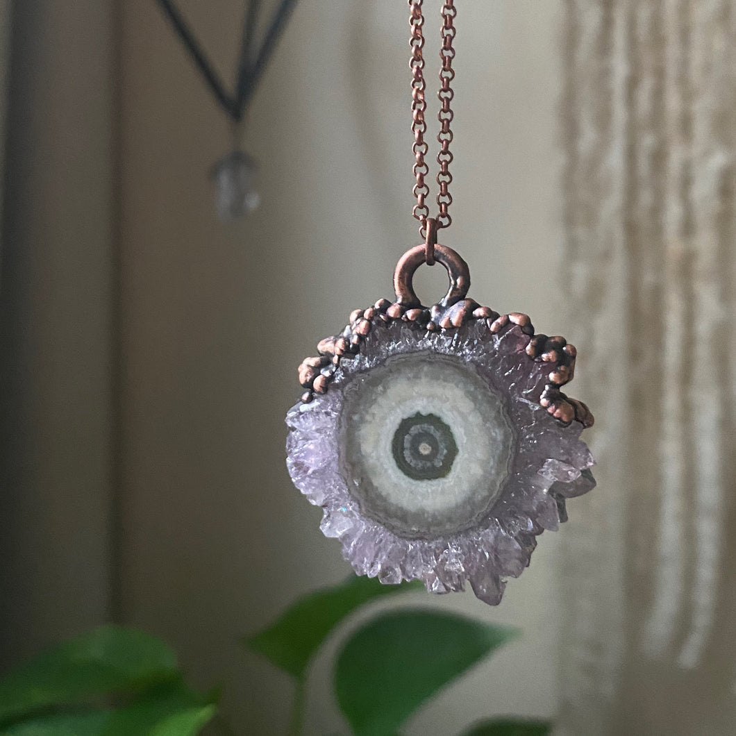 Amethyst Stalactite Slice Necklace #3 - Ready to Ship