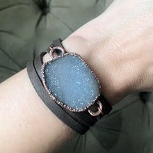 Load image into Gallery viewer, White Druzy Wrap Bracelet/Choker #2 - Ready to Ship
