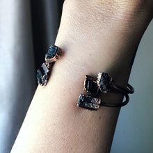 Load image into Gallery viewer, Raw Black Tourmaline Chakra Cuff Bracelet - Made to Order
