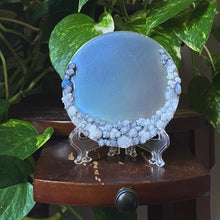 Load image into Gallery viewer, Clear Quartz Druzy &amp; Opal Scrying Mirror - Ready to Ship
