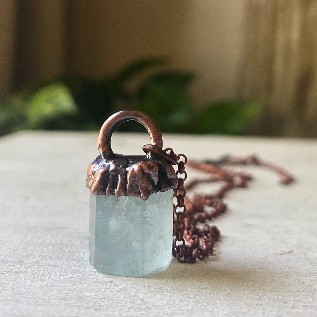 Raw Aquamarine Necklace #1 - Ready to Ship