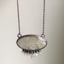 Load image into Gallery viewer, Rutile Quartz Oval with Clear Quartz Points Necklace - Ready to Ship
