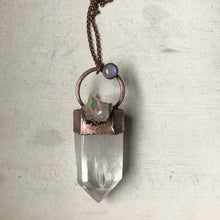 Load image into Gallery viewer, Clear Quartz Point, Angel Aura and Moonstone Necklace - Ready to Ship
