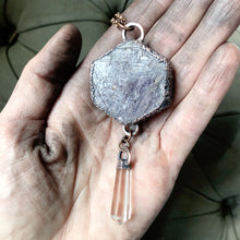 Load image into Gallery viewer, Raw Ruby &amp; Double Terminated Clear Quartz Point Necklace #1
